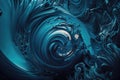 abstract, blue liquids swirl together in a hypnotic motion