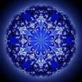 Abstract Blue Mandala with Geometric Patterns, Spiritual Art, vector design Generative AI Royalty Free Stock Photo