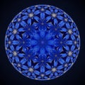 Abstract Blue Mandala with Geometric Patterns, Spiritual Art, vector design Generative AI Royalty Free Stock Photo