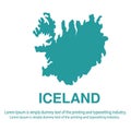 Abstract blue map of Iceland with white background flat style.global world map halftone concept Royalty Free Stock Photo