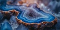 Abstract Blue Marbled Background, Agate Macro Wallpaper - A Close Up Of A Blue Agate Royalty Free Stock Photo
