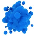 Abstract blue metaball isolated on white background Royalty Free Stock Photo