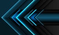 Abstract blue metallic arrow black line cyber direction design modern futuristic background vector Royalty Free Stock Photo
