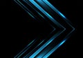 Abstract blue metallic arrow direction on black luxury design modern futuristic background vector Royalty Free Stock Photo