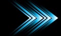 Abstract blue metallic arrow direction geometric on black with blank space design modern technology futuristic background vector Royalty Free Stock Photo