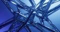 Abstract Blue Metallic Structure Interconnected Network Royalty Free Stock Photo