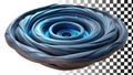 Abstract blue metallic swirl layered vortex pattern png transparent image Generative AI