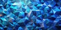 Abstract blue metallic triangular low poly background texture. Generative AI Royalty Free Stock Photo