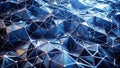Abstract blue metallic triangular network surface texture a seamless pattern of interconnected geometric shapes. Generative AI Royalty Free Stock Photo