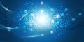 Abstract Blue Minimal Style Futuristic Cloud Computing, Global Network Structure and Telecommunications Concept Design