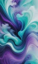 Abstract Blue, Mint, and Purple Background with Smoke-Like Glitch Effects