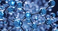 Abstract blue molecular structure with glowing nodes and interconnected atoms science abstract Royalty Free Stock Photo