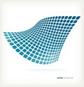 Abstract blue mosaic wave vector background Royalty Free Stock Photo