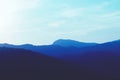 Abstract blue mountains silhouette Royalty Free Stock Photo