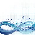 Abstract blue music background with notes Royalty Free Stock Photo