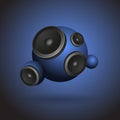 Abstract blue music background with round speakers Royalty Free Stock Photo