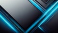 Abstract blue neon metallic black modern tech design template background. Royalty Free Stock Photo
