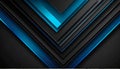 Abstract blue neon metallic black modern tech design template background. Royalty Free Stock Photo