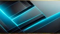 Abstract blue neon metallic black modern tech design template background. Royalty Free Stock Photo