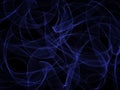 Abstract blue neon smoke at black background Royalty Free Stock Photo