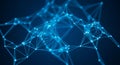 Abstract Blue Network of Connected Glowing Dots and Lines connection technology Royalty Free Stock Photo