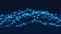 Abstract Blue Network of Connected Glowing Dots and Lines Forming a Complex Web Structure Royalty Free Stock Photo