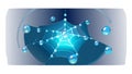Abstract Blue Network Connection Technology, vector design Generative AI Royalty Free Stock Photo