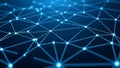 Abstract Blue Network Connections with Glowing Nodes and Lines Keywords: network, connection, abstract Royalty Free Stock Photo