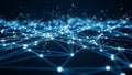 Abstract Blue Network of Glowing Connected Nodes and Lines Representing Digital Connections Keywords: abstract, blue Royalty Free Stock Photo