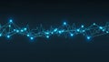 Abstract blue network of glowing dots connected by lines on dark background connected lines Royalty Free Stock Photo