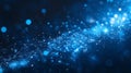 Abstract Blue Network with Glowing Points and Bokeh Royalty Free Stock Photo