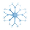 Abstract blue network illustration with nodes and connections Royalty Free Stock Photo