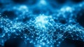 Abstract blue network of interconnected glowing nodes and lines representing data or connections Royalty Free Stock Photo