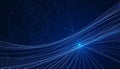 Abstract blue network lines, digital connection, technology background Generative AI Royalty Free Stock Photo