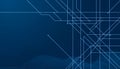 Abstract Blue Network Lines Technology Background Royalty Free Stock Photo