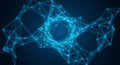 Abstract Blue Network Structure with Glowing Nodes and Lines on Dark Background technology connection Royalty Free Stock Photo