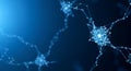 Abstract Blue Neurons Network Connection Brain Activity Royalty Free Stock Photo