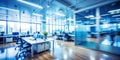 Abstract blue office interior design Royalty Free Stock Photo