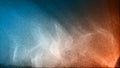 Abstract blue and orange color digital particles wave flow with dust background Royalty Free Stock Photo