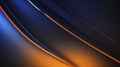 Abstract blue and orange curved lines on black background.