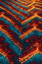 Abstract blue-orange geometric texture with glowing tech patterns, Portrait Images Generative AI Royalty Free Stock Photo