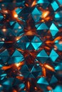 Abstract Blue and Orange Geometric Triangle Pattern, Portrait Images Generative AI Royalty Free Stock Photo