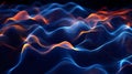 Abstract Blue and Orange Glowing Waveform Landscape photo background Royalty Free Stock Photo