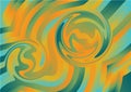 Abstract Blue and Orange Gradient Curved Ripple Lines Background Vector Graphic Royalty Free Stock Photo