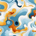 abstract blue and orange swirls on a white background Royalty Free Stock Photo