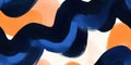 Abstract blue and orange wave pattern with modern brushstrokes Royalty Free Stock Photo