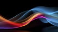 abstract blue and orange waves on a black background. vector illustration Generative AI Royalty Free Stock Photo