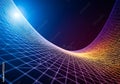 Abstract Blue and Orange Wireframe Grid Curve background Royalty Free Stock Photo