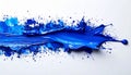 Abstract Blue Paint Splash Explosion on White Background Dynamic Fluid Motion Royalty Free Stock Photo