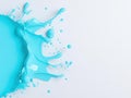 Abstract blue paint splash on white background Royalty Free Stock Photo